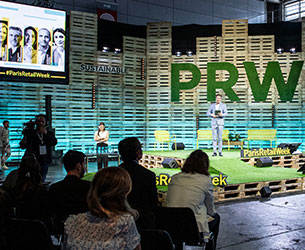 Paris Retail Week conference presenter on the podium