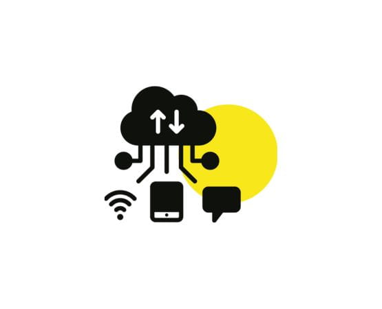 Data and communication cloud icon