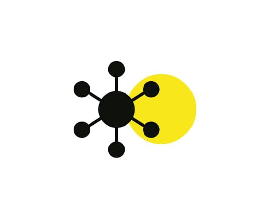 omnichannel icon with yellow circle