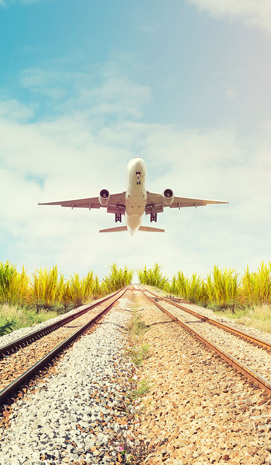 Un avion en train d'atterrir