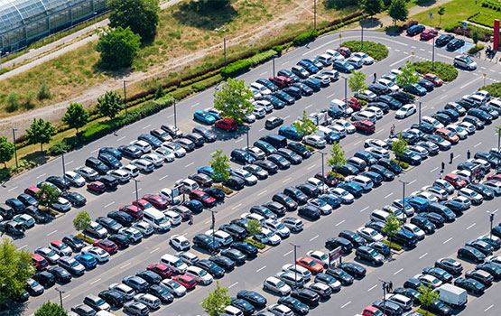 Cars in a car park